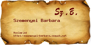 Szemenyei Barbara névjegykártya