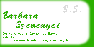 barbara szemenyei business card